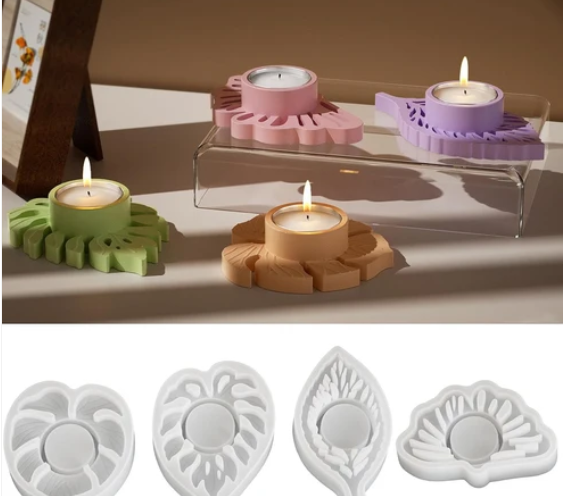 3 set Tropical Leaf Tealight Holder Mould
